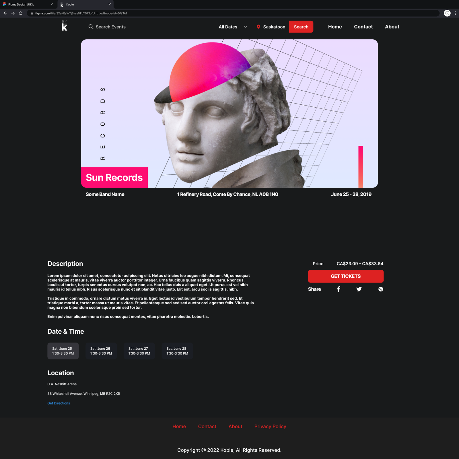 Koble Technologies — Sports & Music Platform